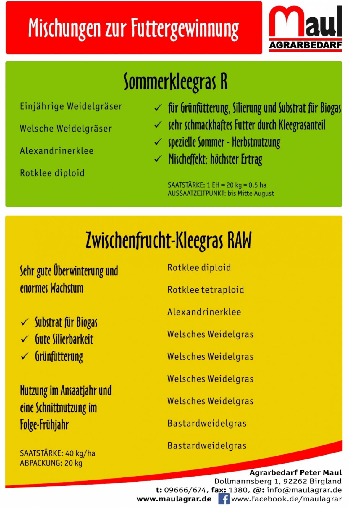 Kleegrasmischungen Futter Zwischenfrucht Ackerbau