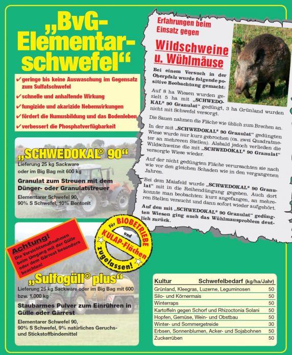 Elementarer Schwefel Ackerbau